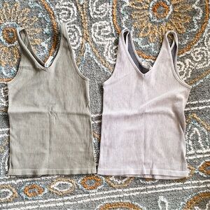 GUC Athleta Tank Tops - light olive and lavender